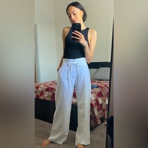 Abercrombie & Fitch White Linen Pants